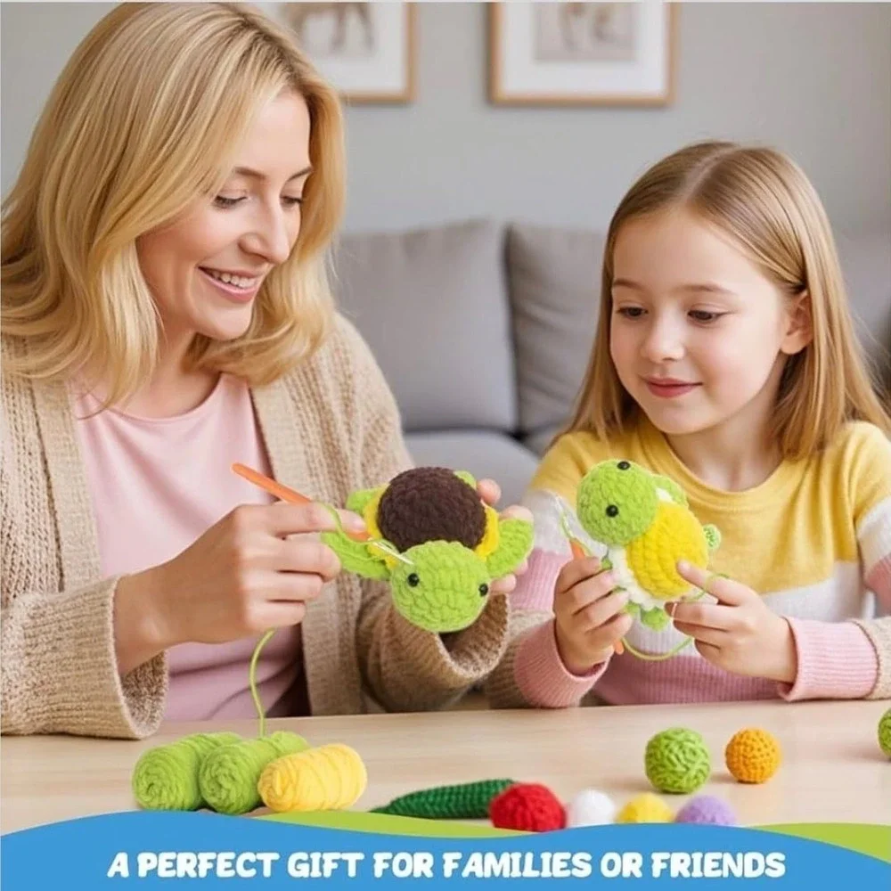 Pop‎ Cochie Fruit Turtle Crochet Kit for Beginners, 5-in-1 Amigurumi Set